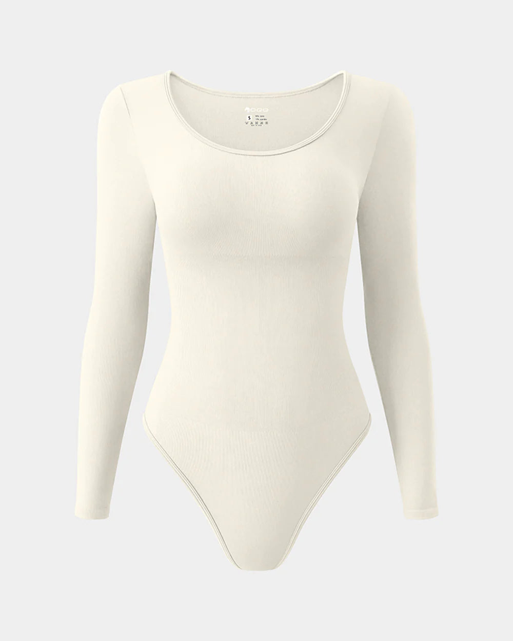 BODYSUIT MANGA LARGA CON CUELLO REDONDO Y TEXTURA CANALÉ