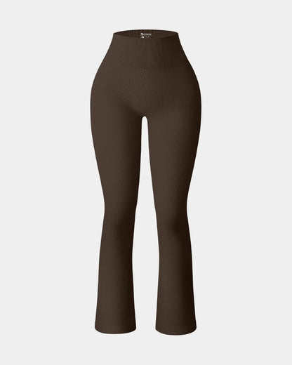 PANTALONES DE ENTRENAMIENTO TALLE ALTO CON CONTROL DE ABDOMEN Y BOTA CAMPANA