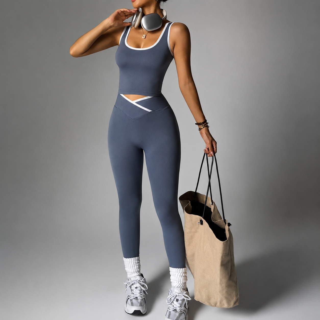 CONJUNTO DEPORTIVO DE 2 PIEZAS SIN COSTURAS PARA HACER EJERCICIO