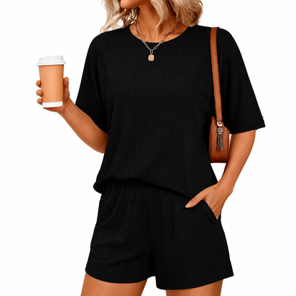 CONJUNTO DE DOS PIEZAS CAMISETA Y SHORT HOLGADOS PARA VERANO