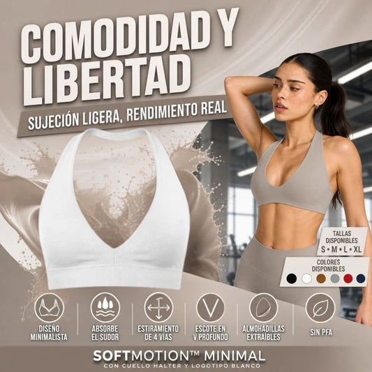 BRALETTE DEPORTIVO CUELLO HALTER TEJIDO TRANSPIRABLE