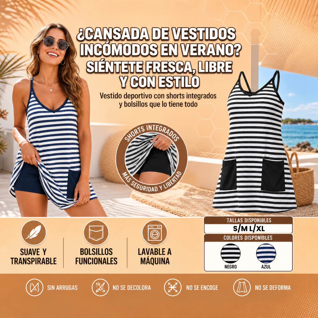 VESTIDO CORTO DEPORTIVO DE VERANO BY MAELA