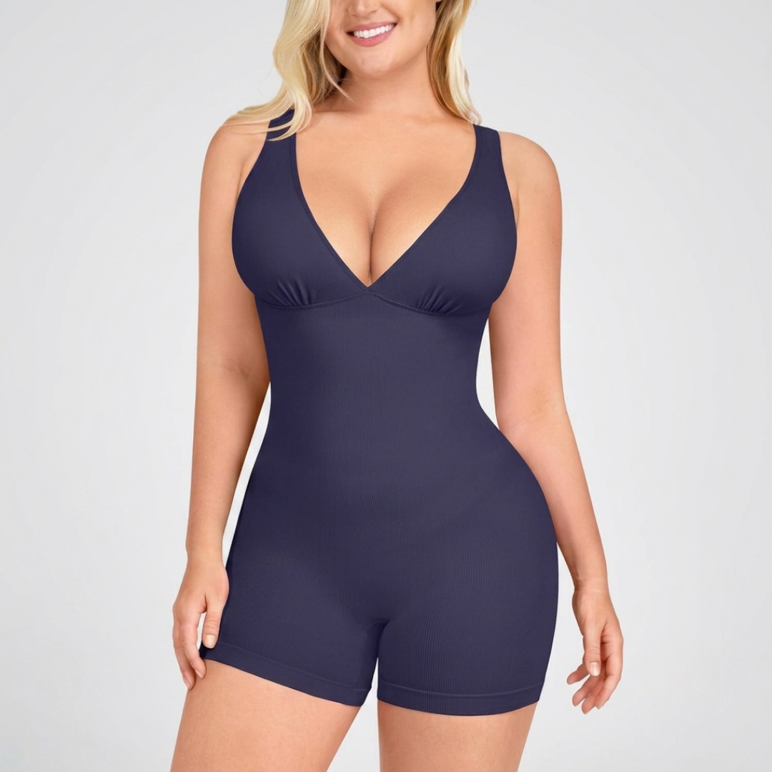 ENTERIZO CORTO CON CONTROL DE ABDOMEN Y BRA CON PUSH UP