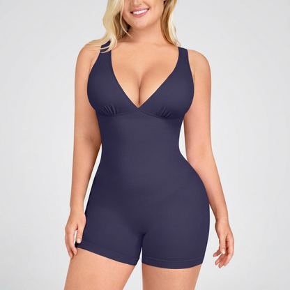 ENTERIZO CORTO CON CONTROL DE ABDOMEN Y BRA CON PUSH UP