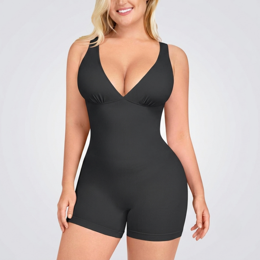 ENTERIZO CORTO CON CONTROL DE ABDOMEN Y BRA CON PUSH UP