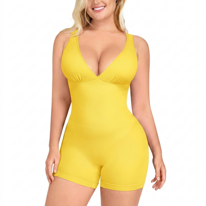 ENTERIZO CORTO CON CONTROL DE ABDOMEN Y BRA CON PUSH UP