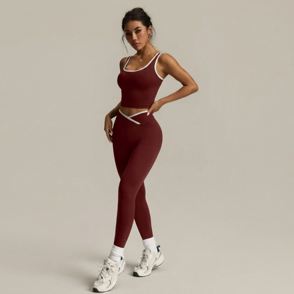 CONJUNTO DEPORTIVO DE 2 PIEZAS SIN COSTURAS PARA HACER EJERCICIO