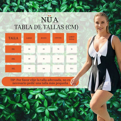 TRAJE DE BAÑO SOBRIO PLUS SIZE CON CONTROL DE ABDOMEN