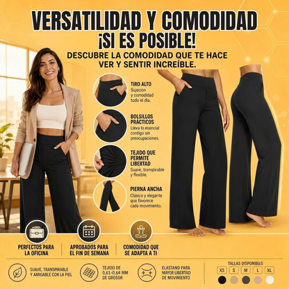 PANTALONES CASUALES TALLE ALTO Y CORTE HOLGADO SUPER VERSATILES