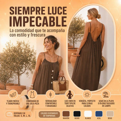 MAXI-VESTIDO SIN MANGAS CON ESPALDA AJUSTABLE