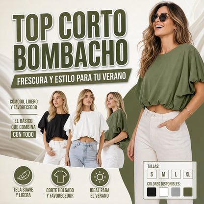 CAMISETA TIPO BOMBER EN TEJIDO FRESCO PERFECTA PARA VERANO