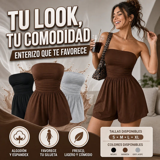 ENTERIZO STRAPLESS DE SHORT HOLGADO PERFECTO PARA TODA OCASIÓN